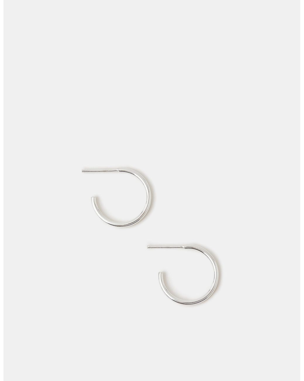 Accessorize Natural Sterling Small Hoop Earrings