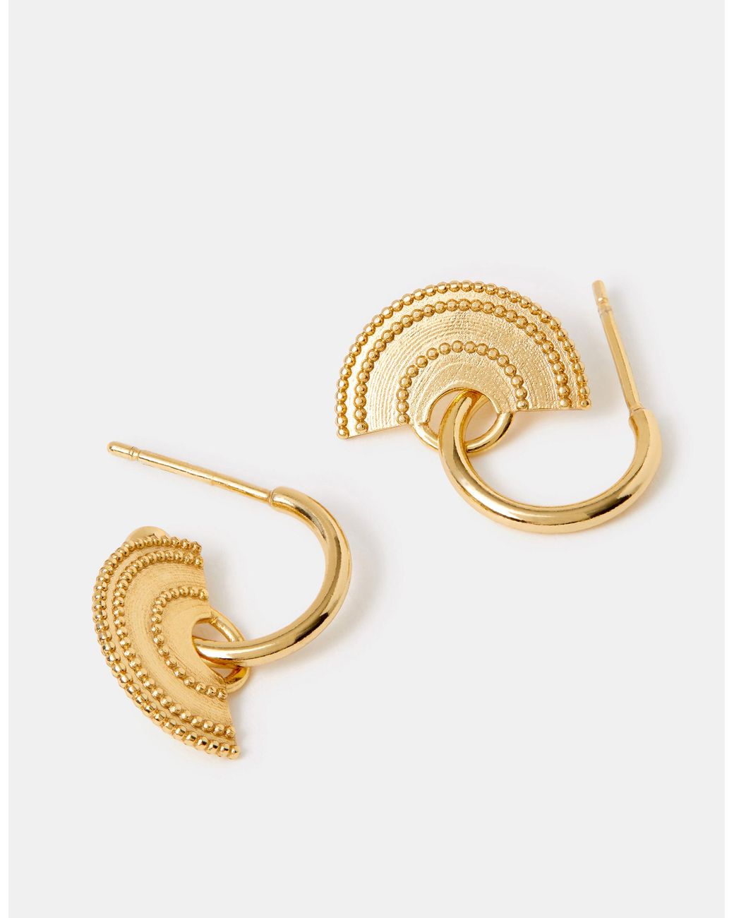 Accessorize Metallic 14Ct-Plated Fan Drop Earrings