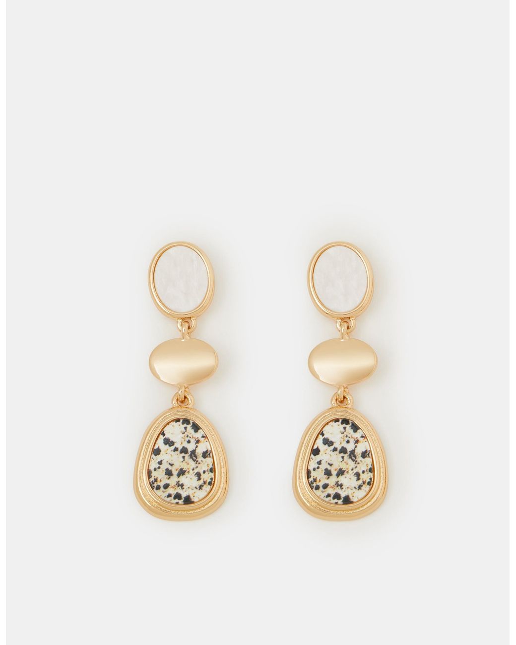 Accessorize Metallic Marbled Drop Earrings