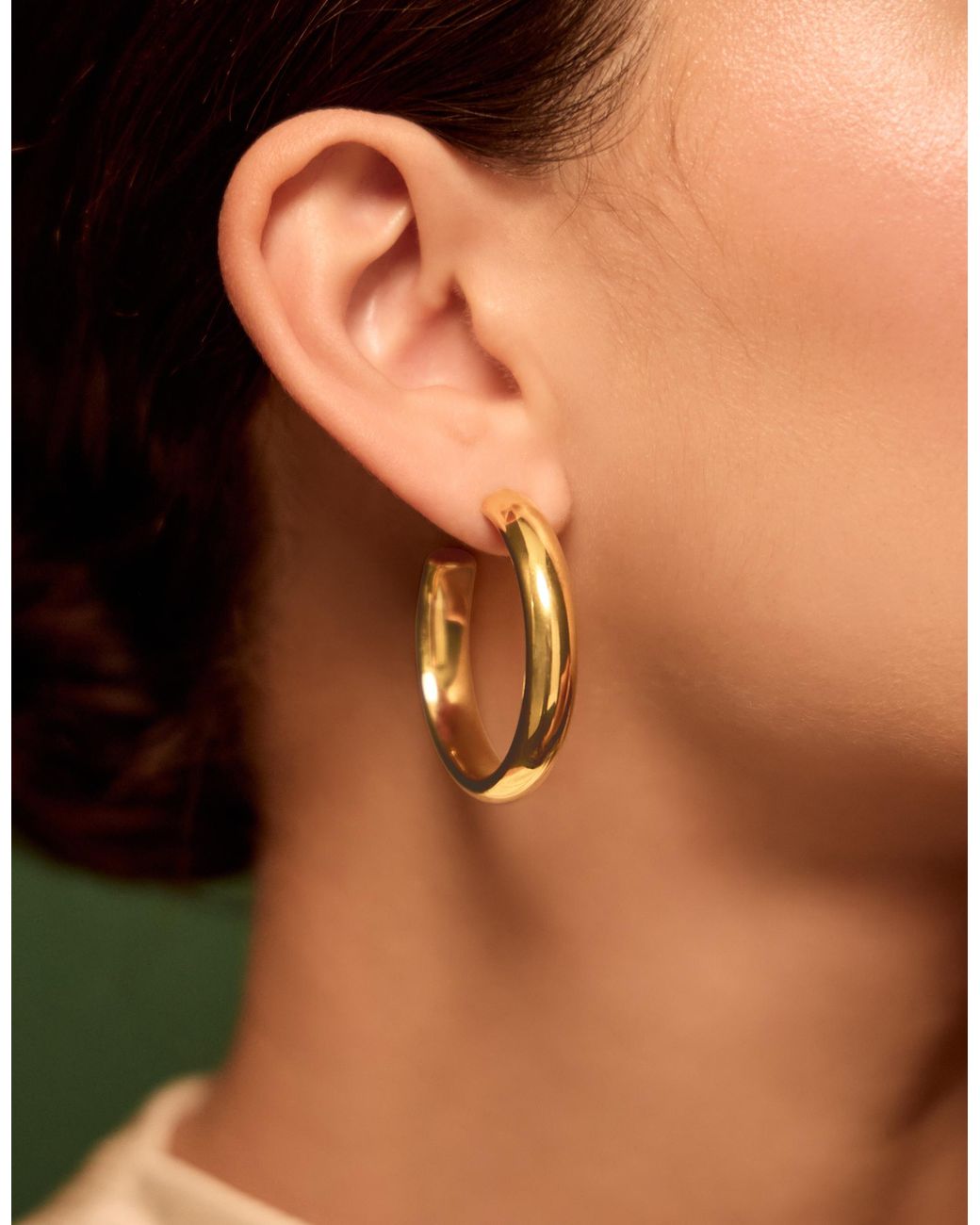Accessorize White Stainless Steel Chunky Hoop Earrings