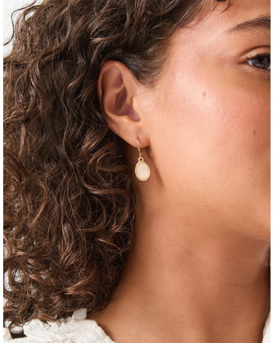 Accessorize White 3-Pack Mini Stone Drop Hoop Earrings