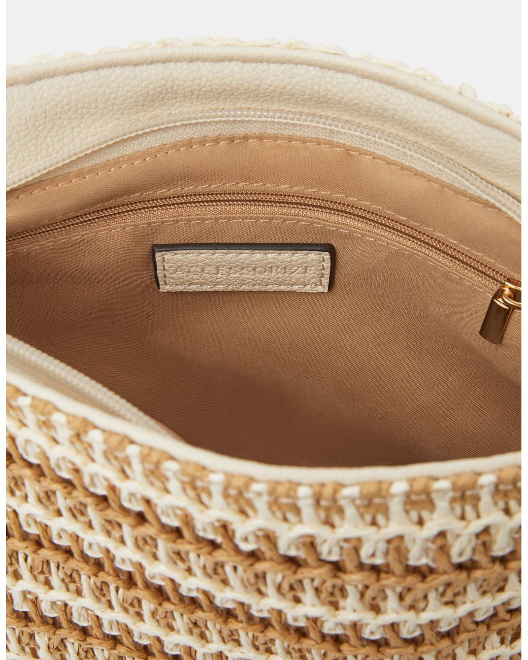 Accessorize Blue Stripe Raffia Crossbody Bag