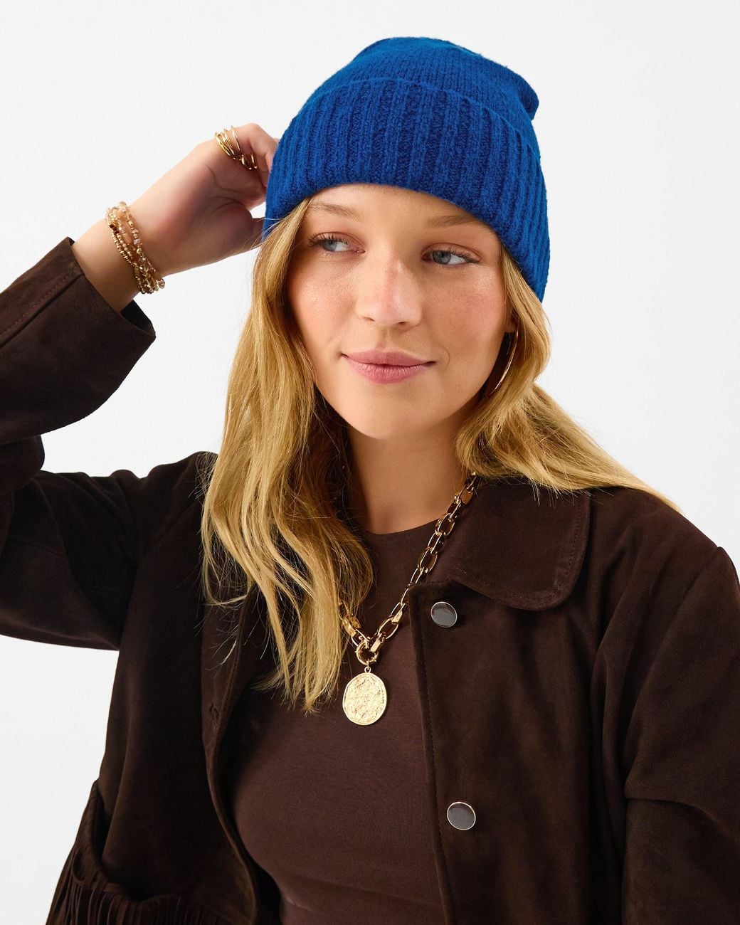 Accessorize Blue Plain Beanie Hat