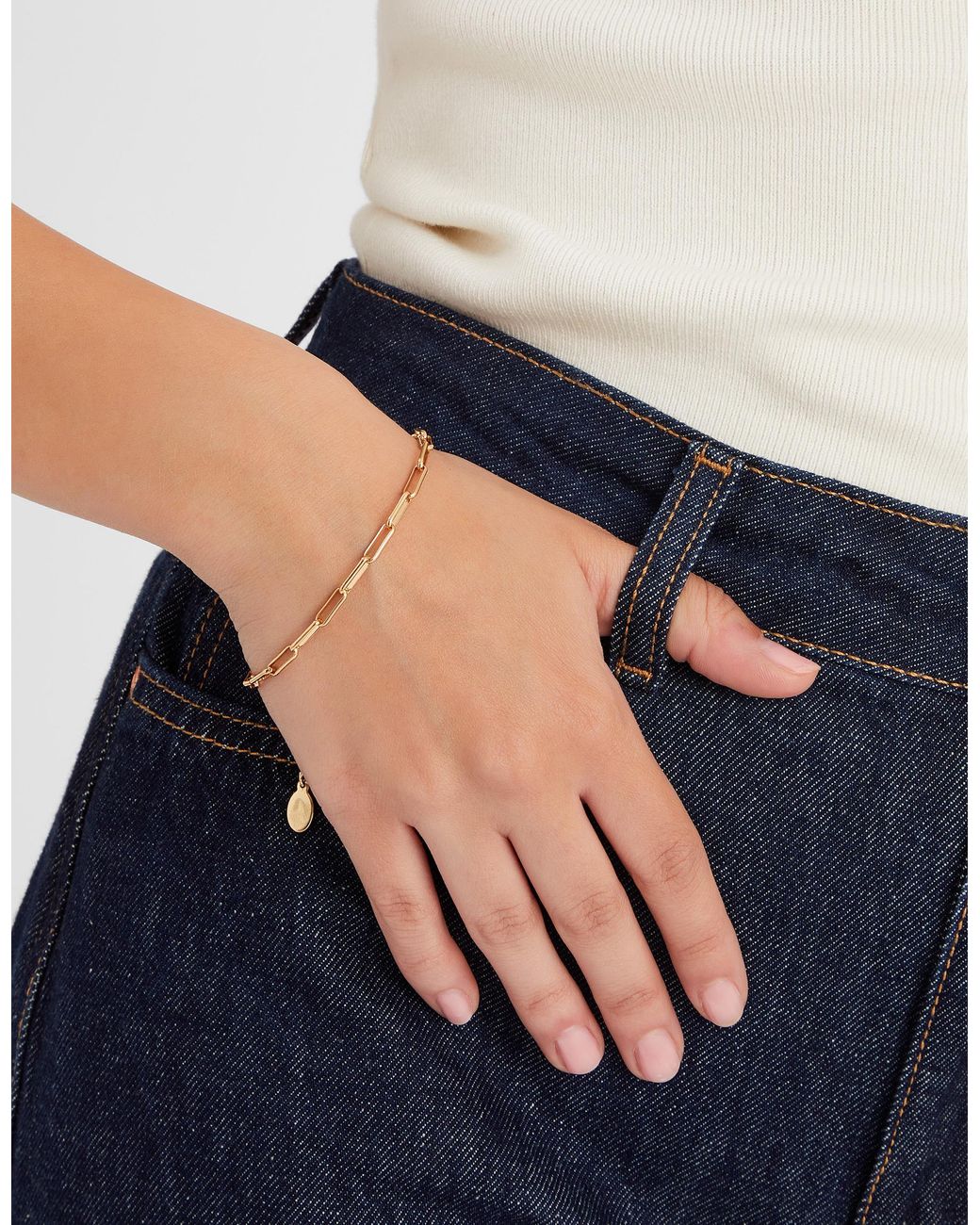Accessorize Metallic Paperclip Chain Bracelet