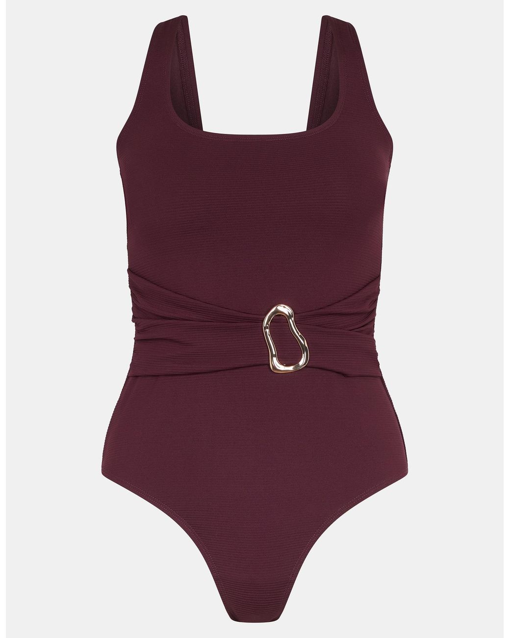 Accessorize Purple Molten Belted Shaping Swimsuit