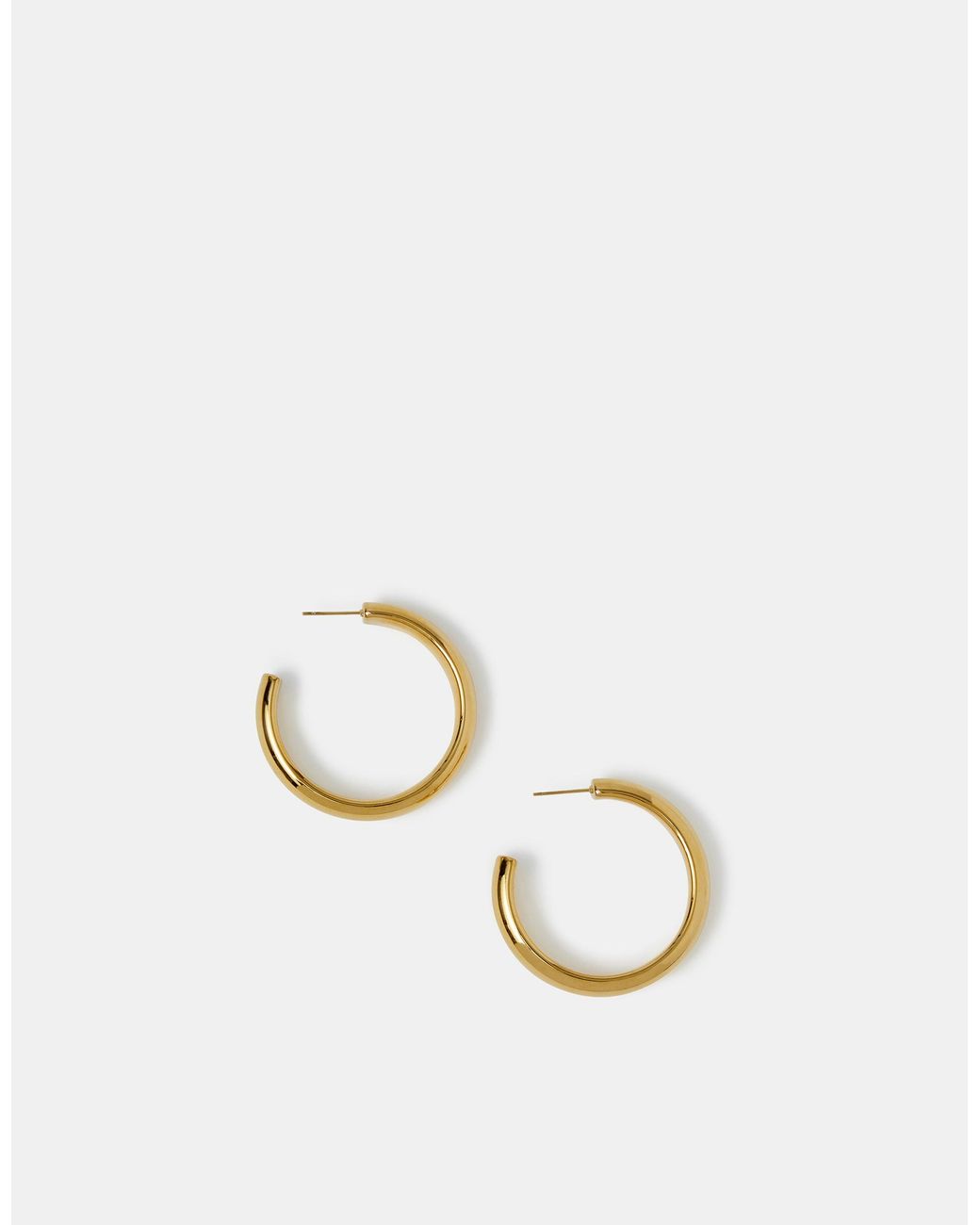 Accessorize White Stainless Steel Chunky Hoop Earrings