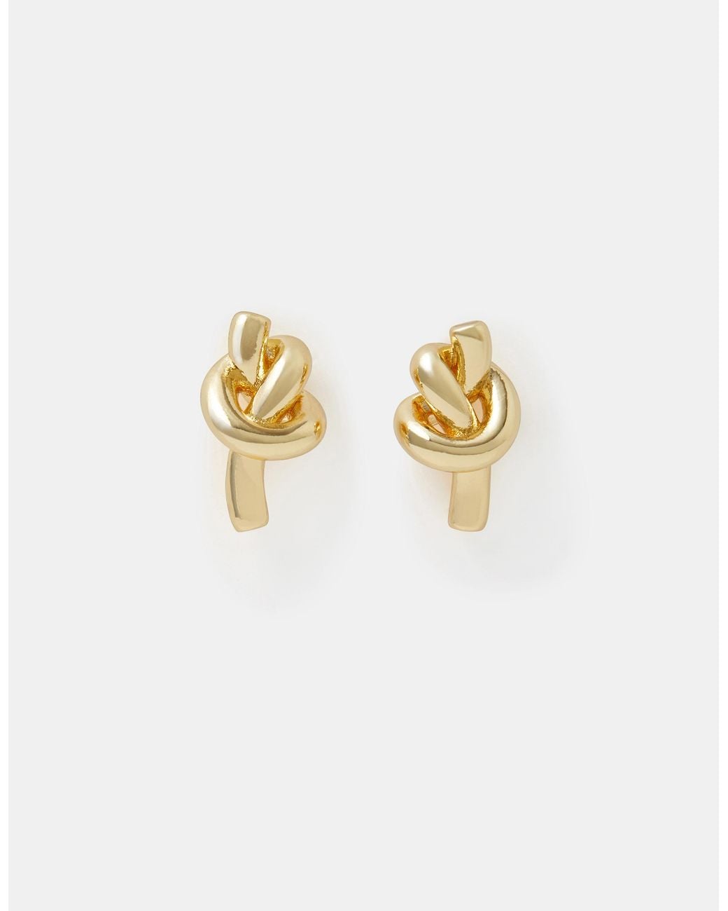 Accessorize Metallic 14Ct-Plated Knot Stud Earrings
