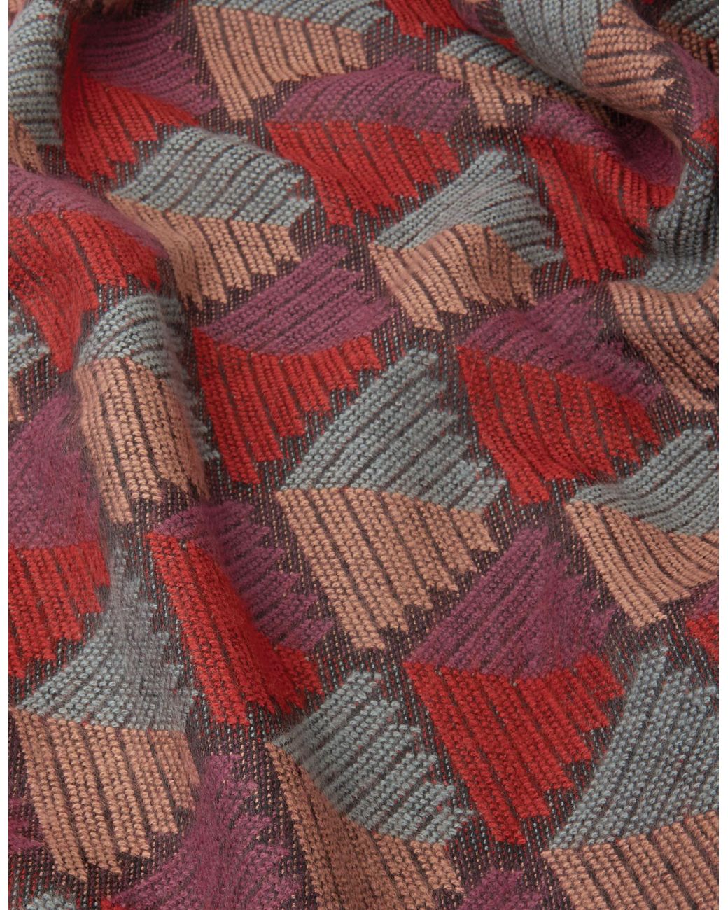 Accessorize Red Geometric Jacquard Blanket Scarf
