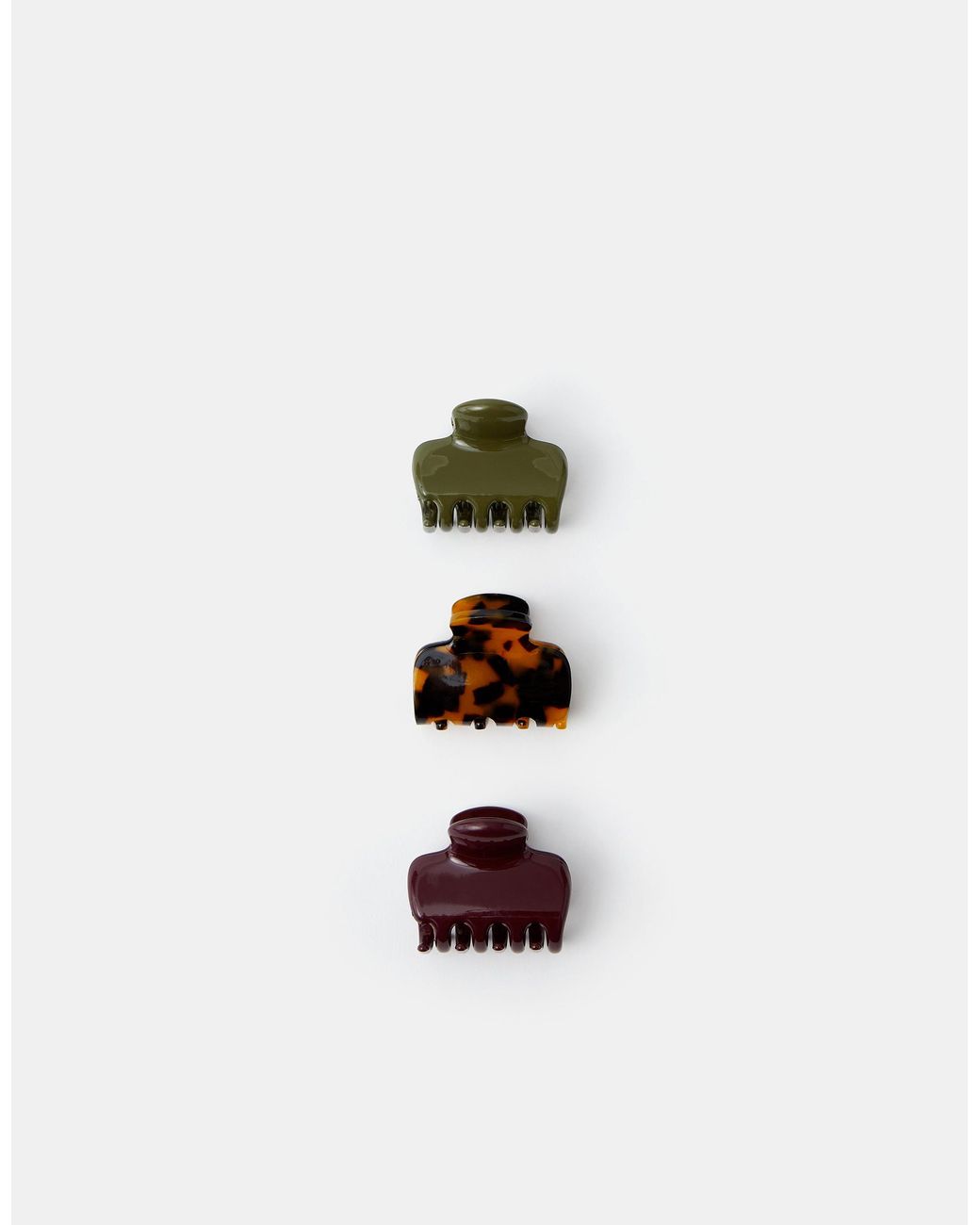 Accessorize White 3-Pack Mini Glossy Claw Clips