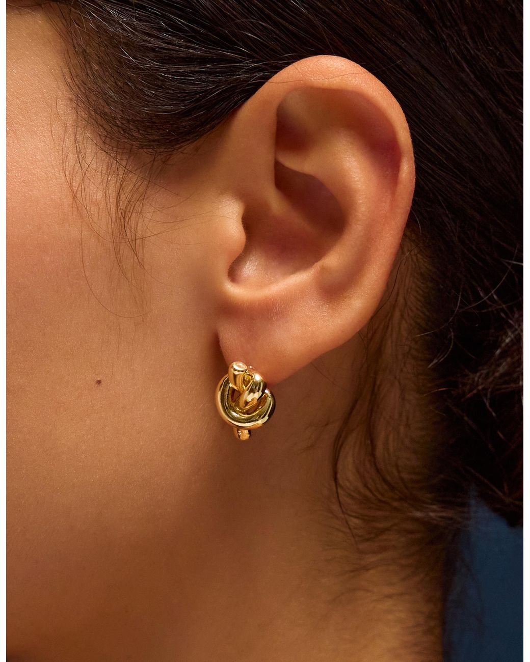 Accessorize Metallic 14Ct-Plated Knot Stud Earrings