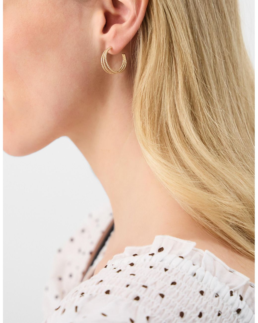 Accessorize White 3-Pack Triple Layered Hoop Earrings