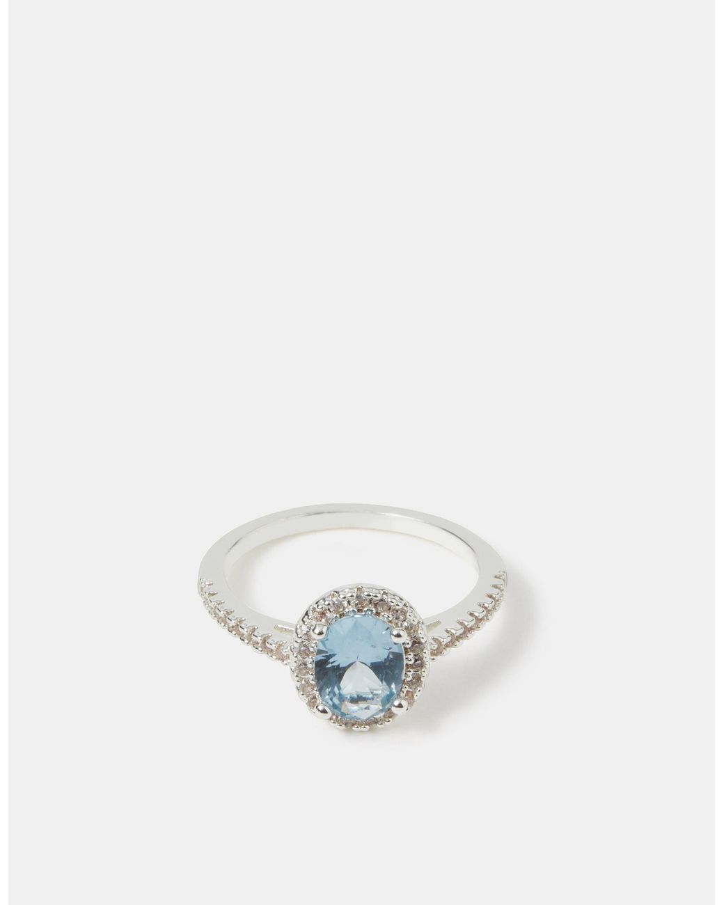 Accessorize White Cubic Zirconia Halo Engagement Ring