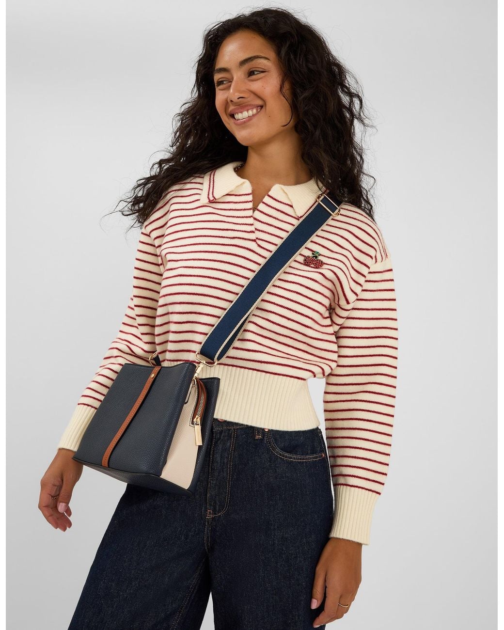 Accessorize Multicolor Triple Compartment Crossbody Bag