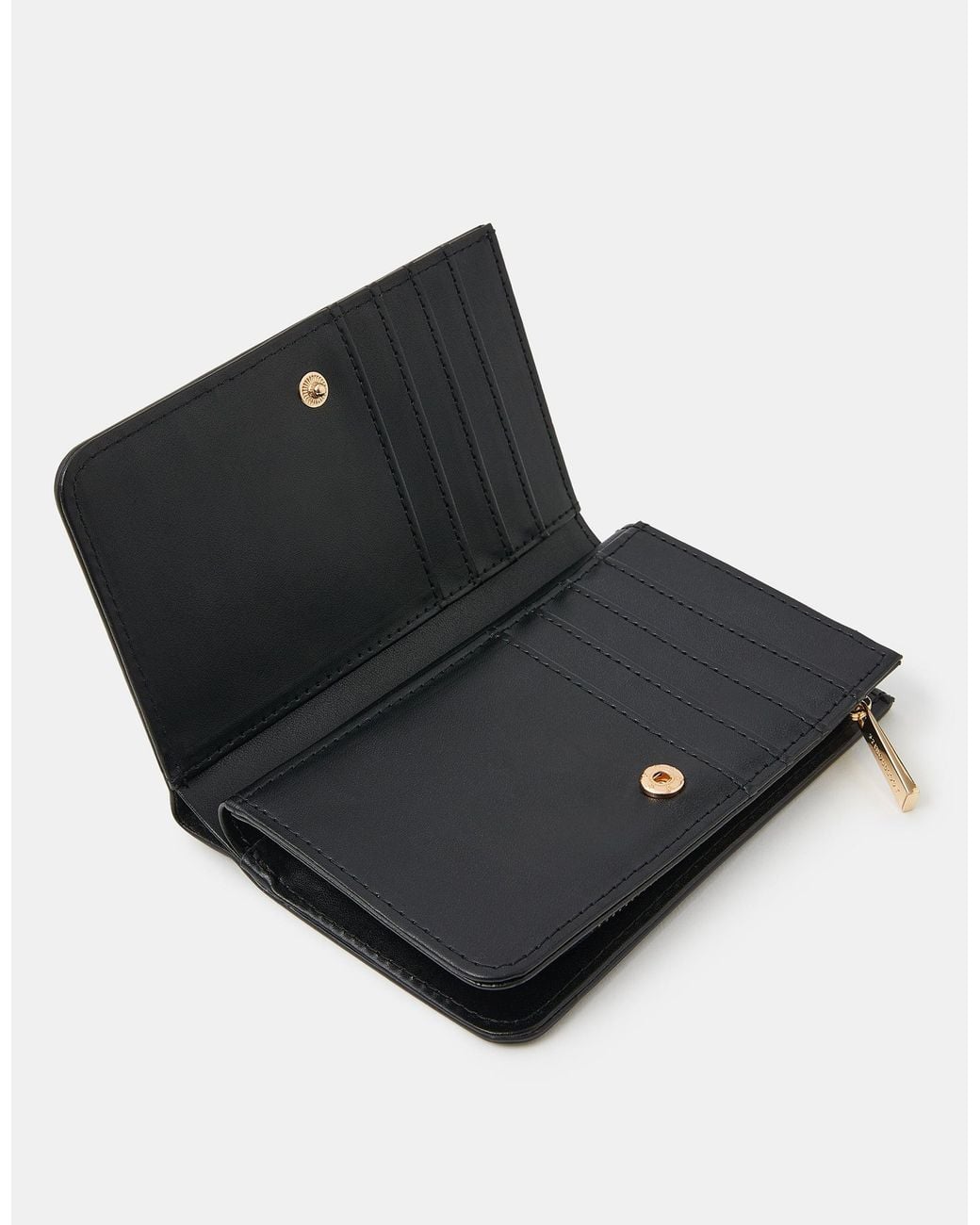 Accessorize Black Faux Leather Zip Purse