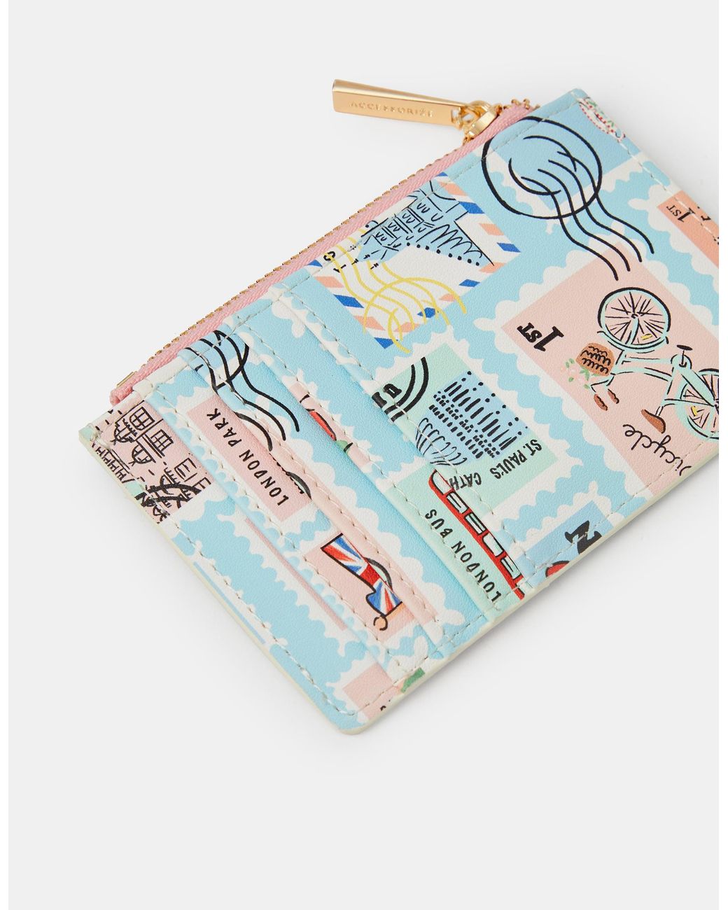 Accessorize White London Stamp Print Card Holder