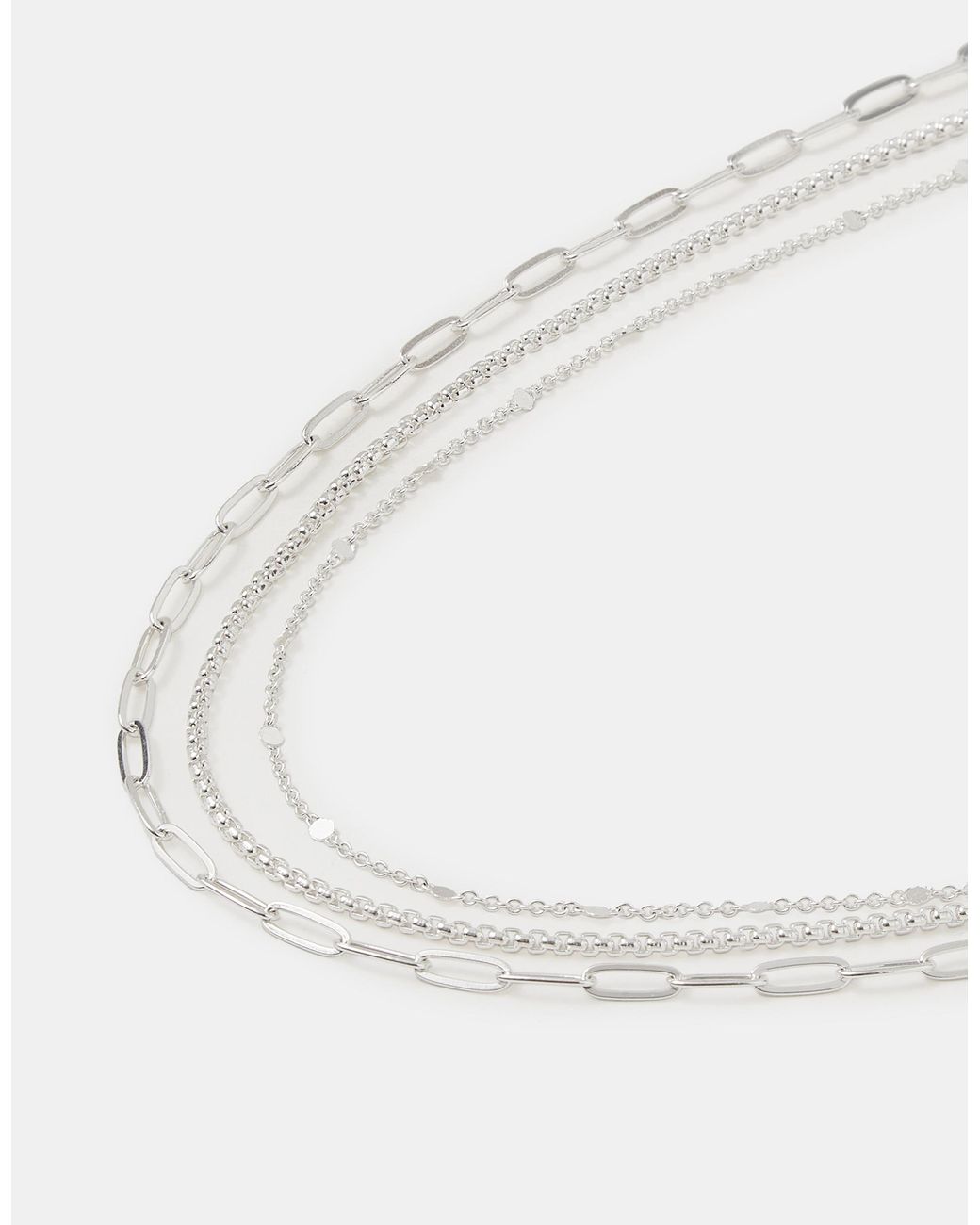 Accessorize White 3-Pack Textured Chain Necklaces