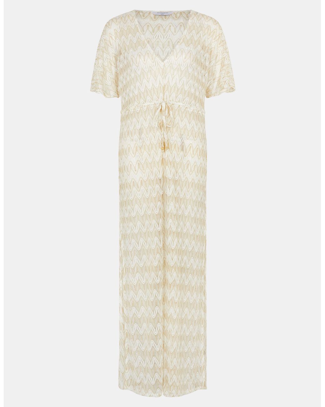 Accessorize White Crochet Maxi Kaftan Dress