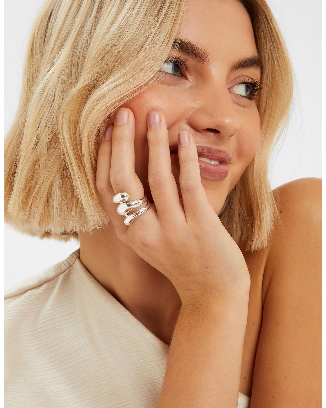 Accessorize Brown Chunky Wave Ring