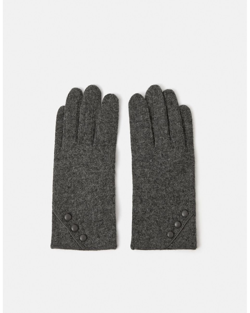 Accessorize Black Plain Wool Gloves