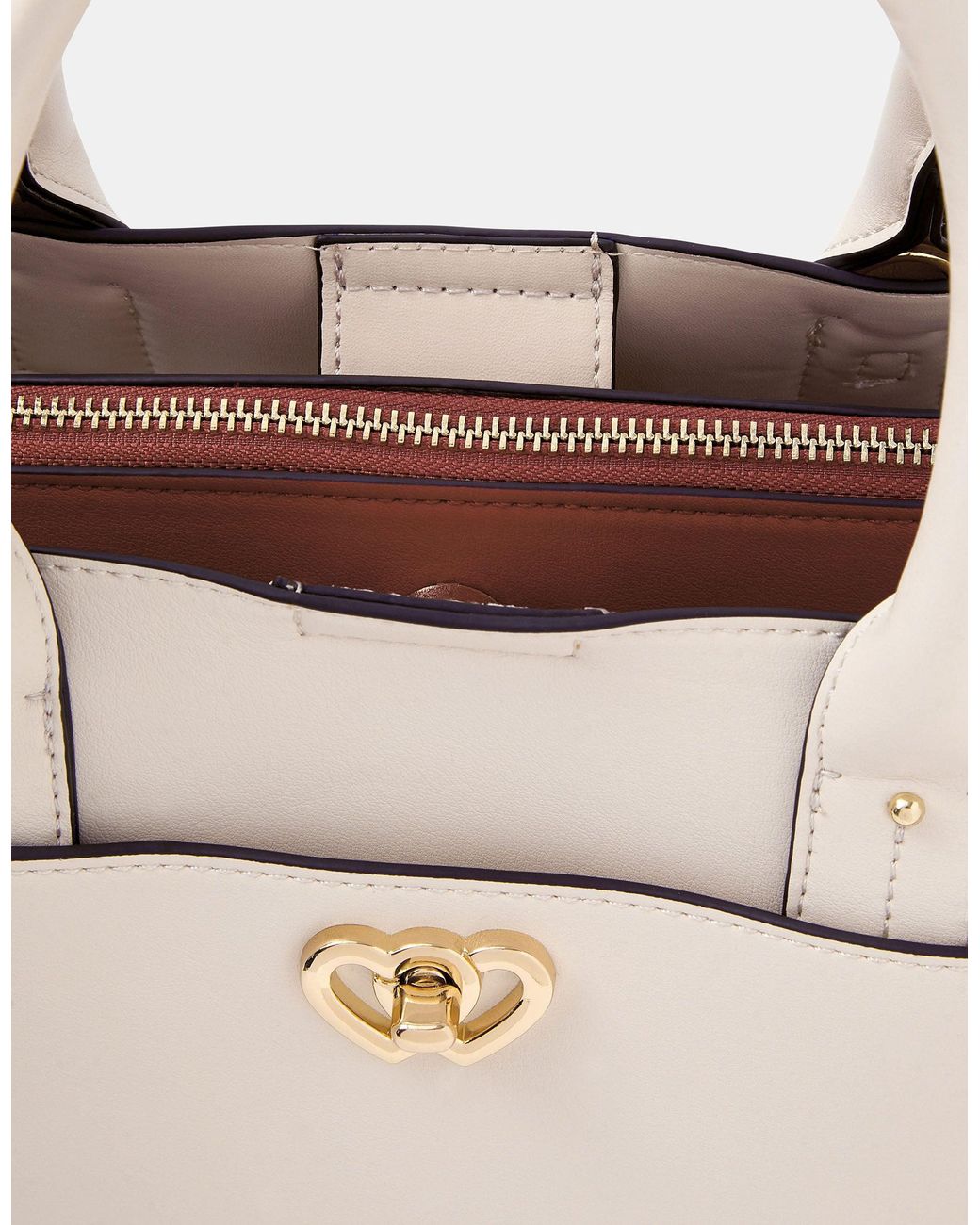 Accessorize White Double Heart Crossbody Handbag