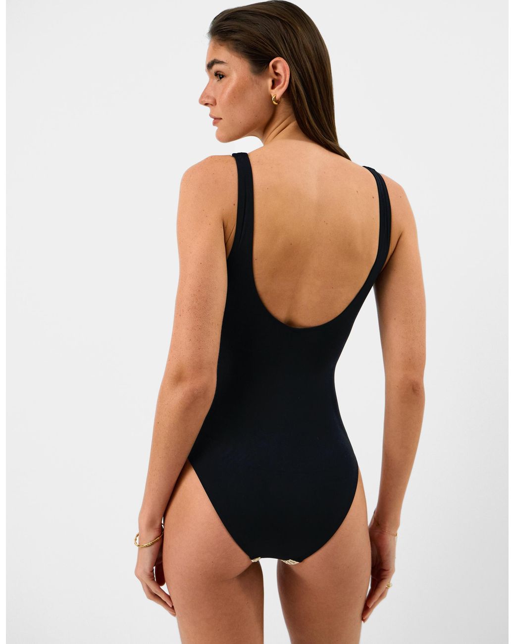Accessorize Black Glitter Detail Swimsuit