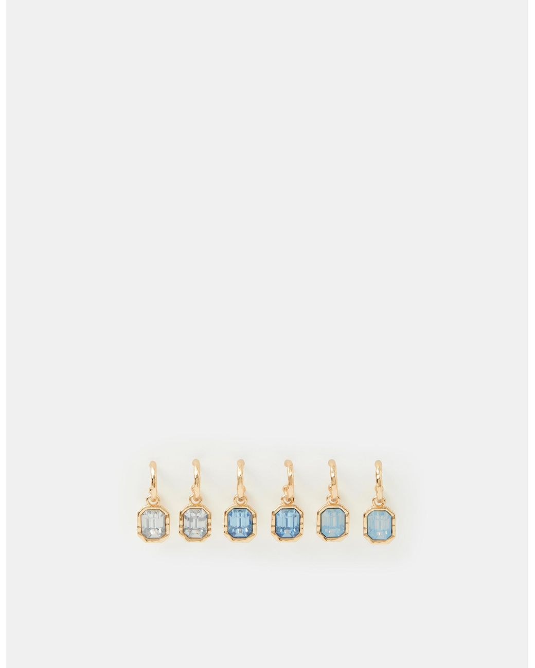 Accessorize White 3-Pack Gemstone Drop Hoop Earrings