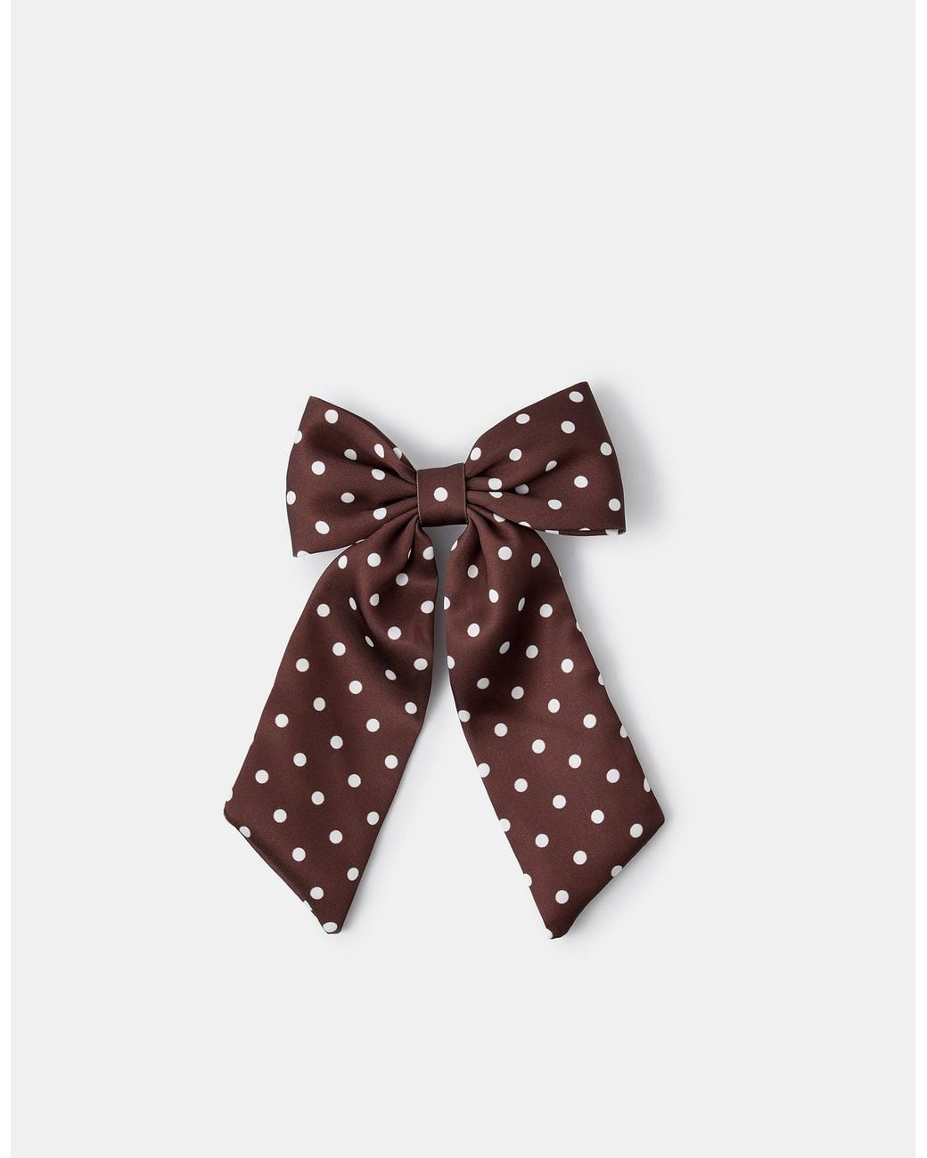 Accessorize Brown Polka Dot Bow Barrette Hair Clip