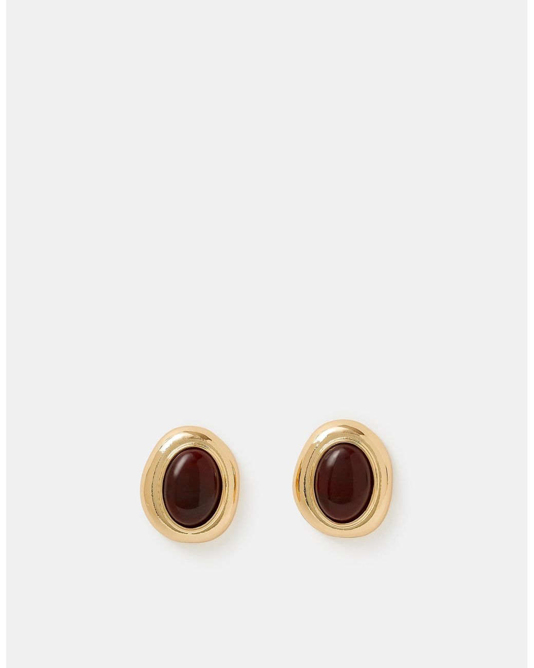 Accessorize Brown Statement Resin Stone Stud Earrings