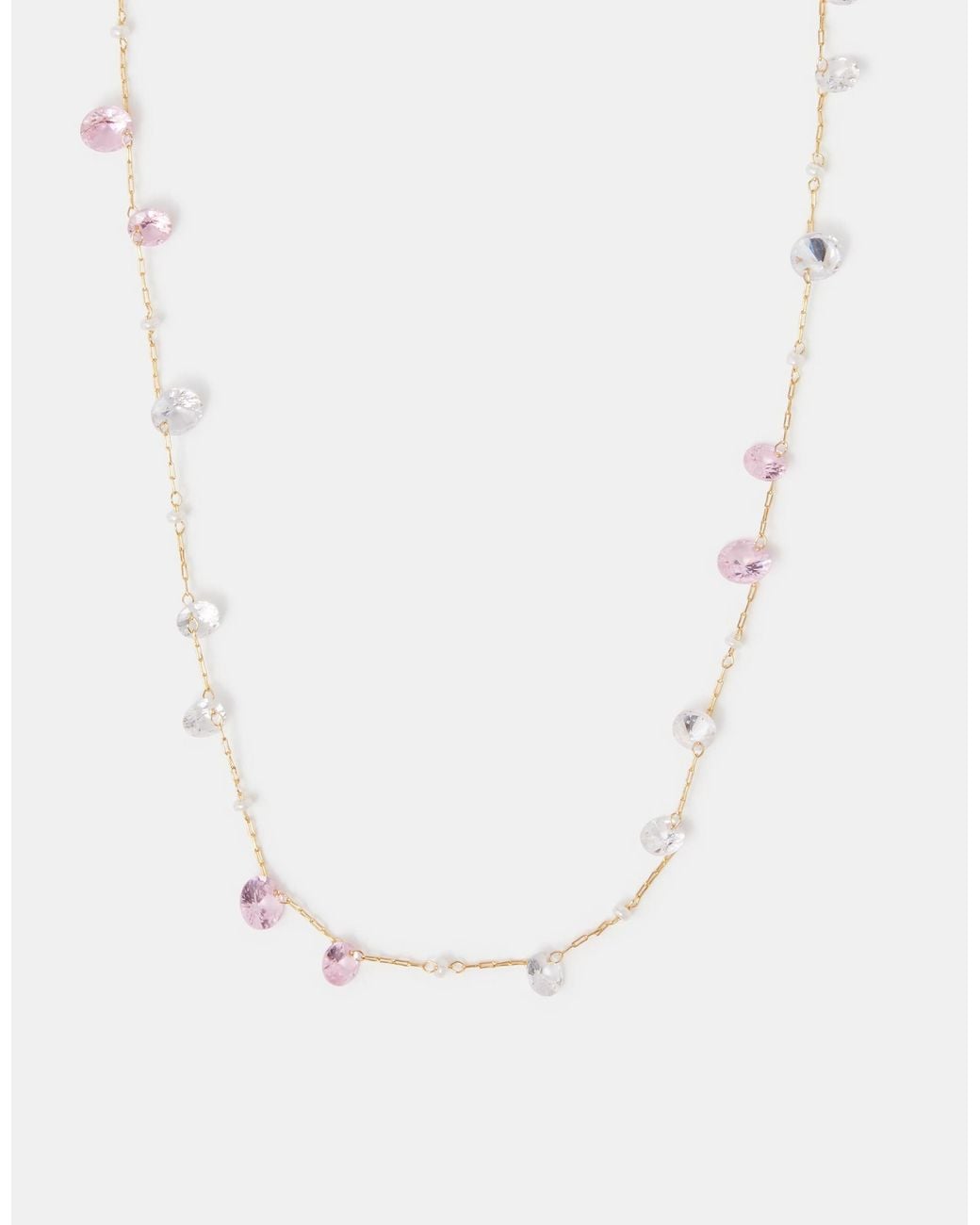 Accessorize White 14Ct-Plated Multi Stone Necklace
