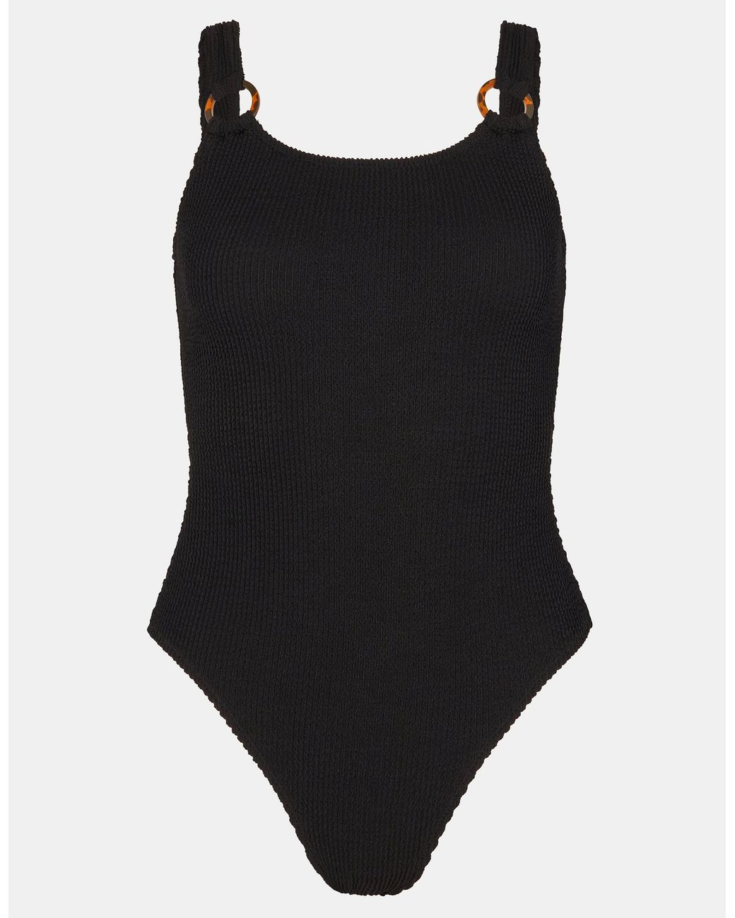 Accessorize Black Seersucker Swimsuit