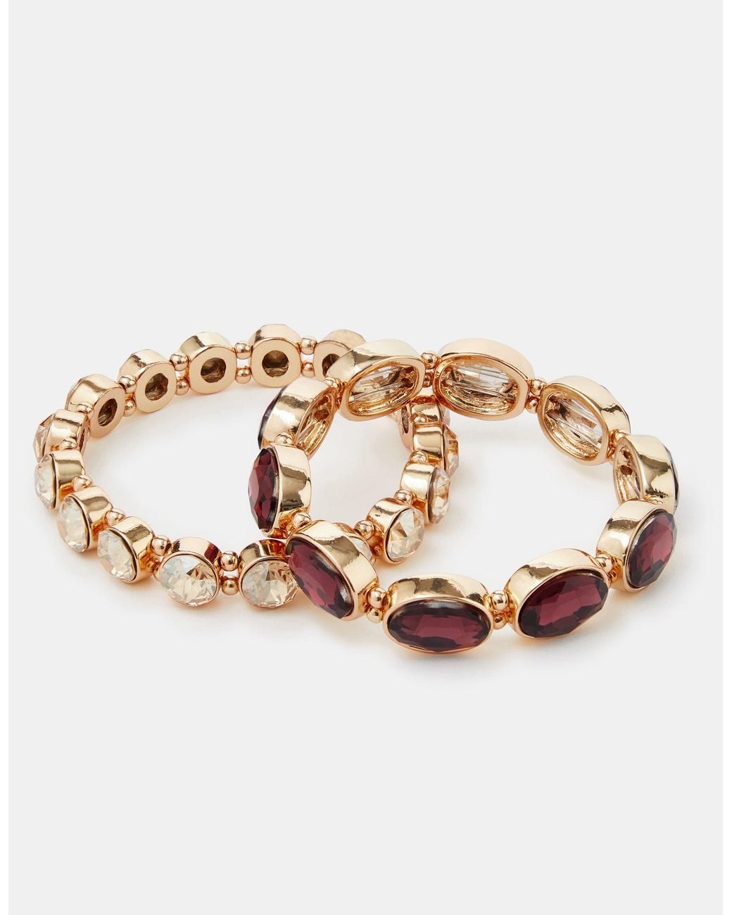 Accessorize White 2-Pack Gemstone Stretch Bracelets