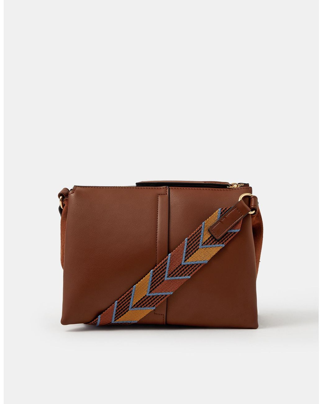 Accessorize Brown Webbing Strap Crossbody Bag