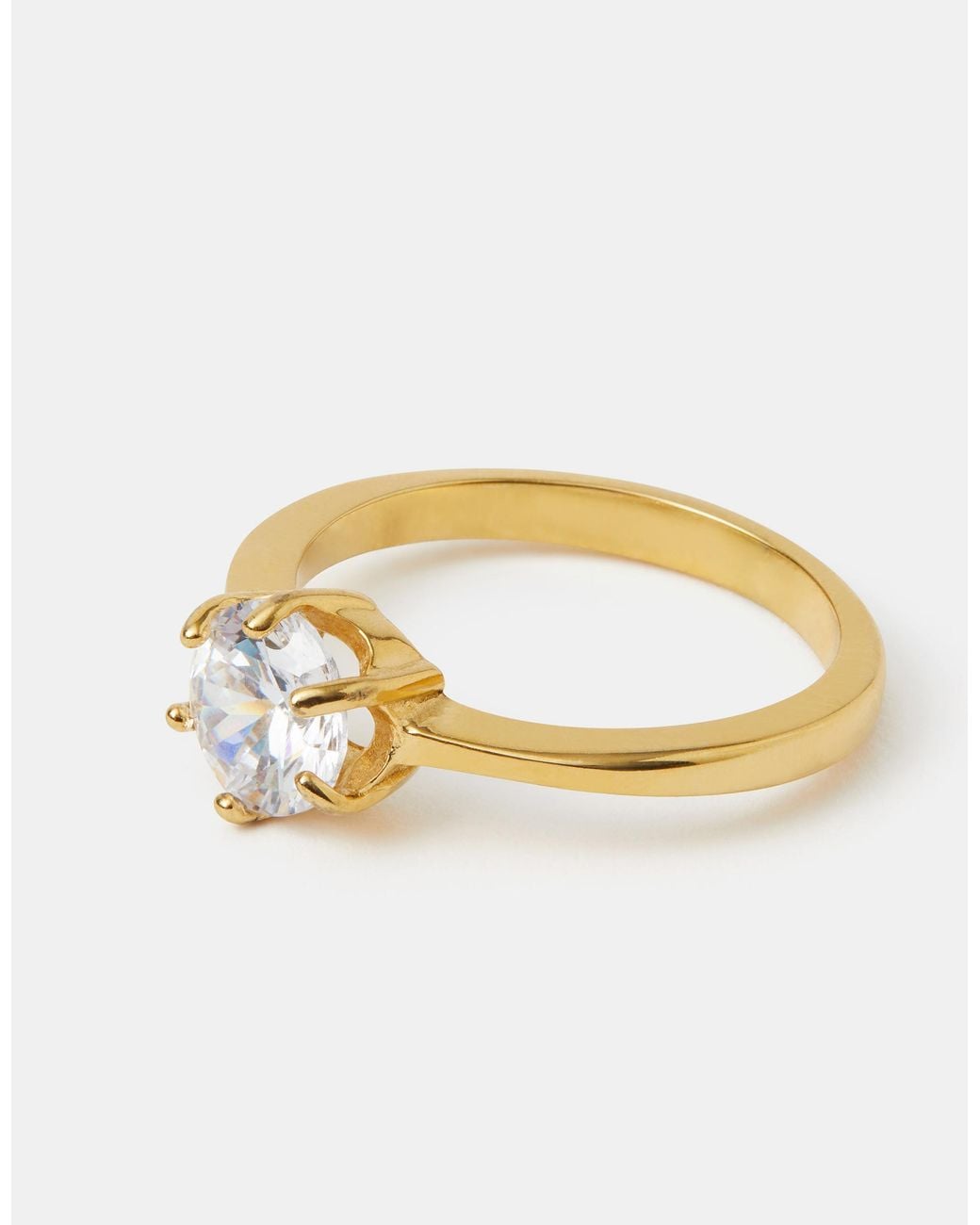 Accessorize Metallic Stainless Steel Solitaire Ring
