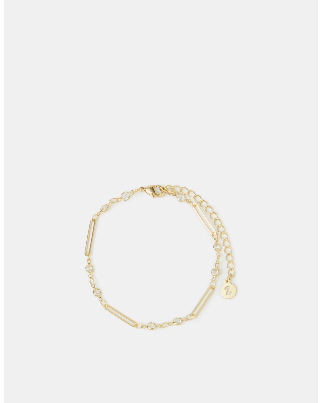 Accessorize White 14Ct-Plated Cubic Zirconia Paperclip Bracelet