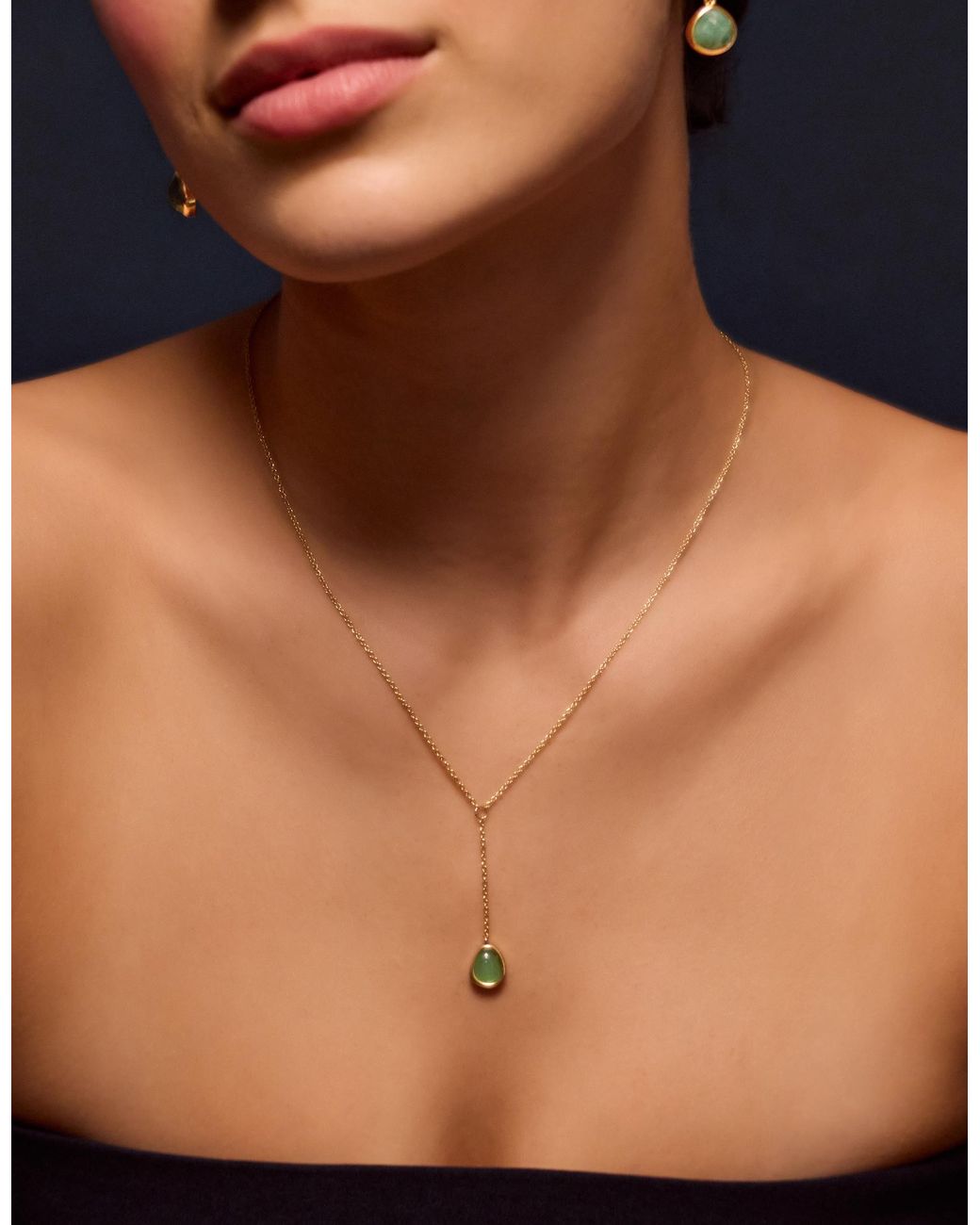 Accessorize White 14Ct-Plated Quartz Lariat Necklace