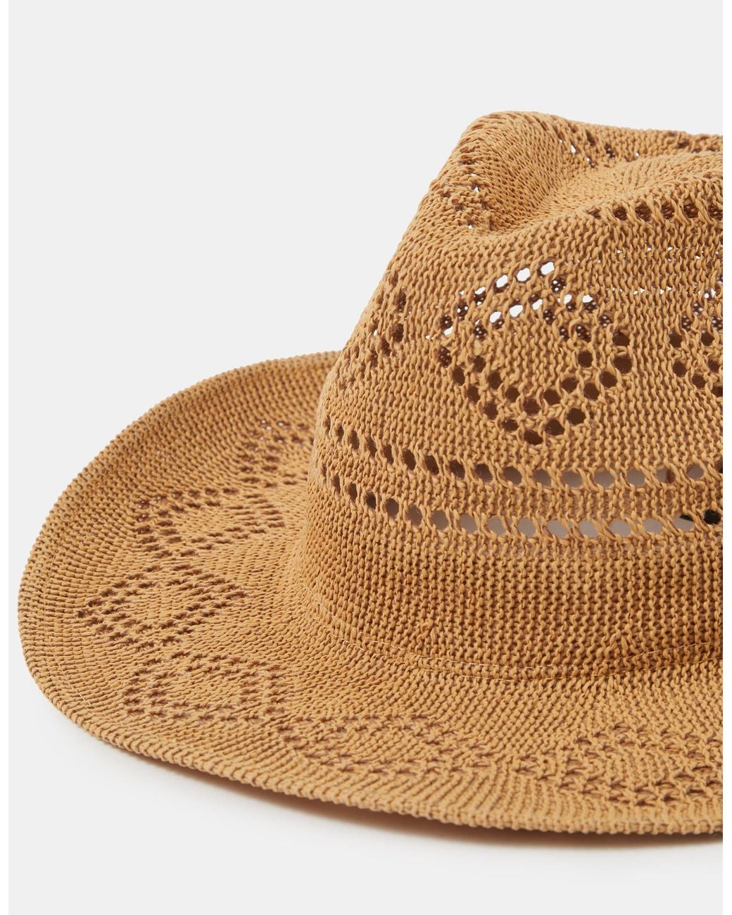 Accessorize Red Woven Packable Stetson Hat