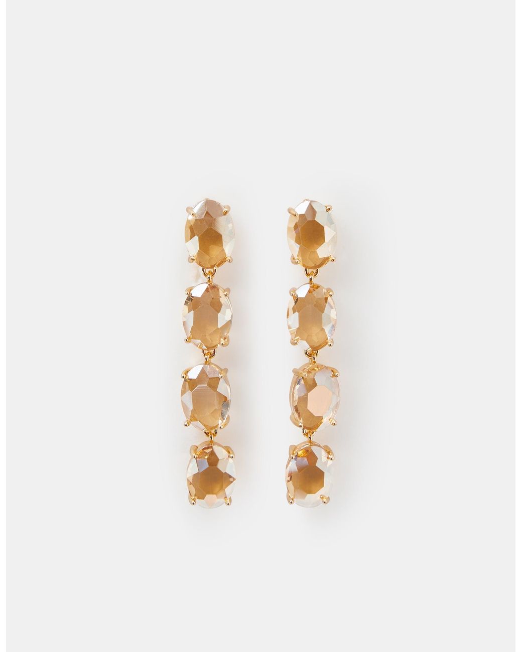 Accessorize Metallic Gemstone Long Drop Earrings