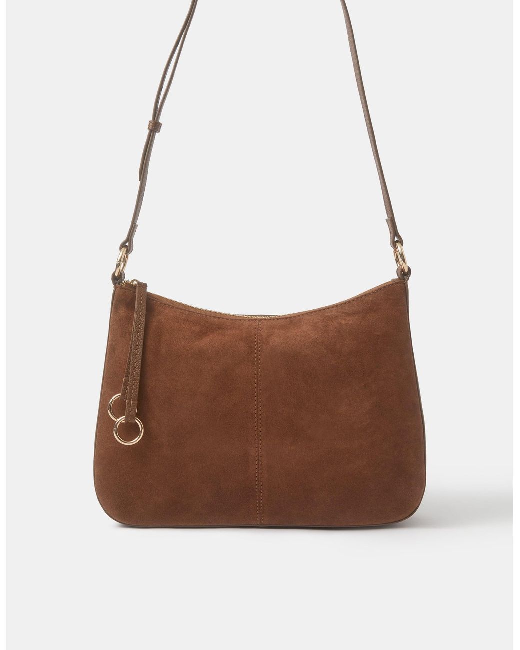 Accessorize Black Curved Suede Crossbody Bag
