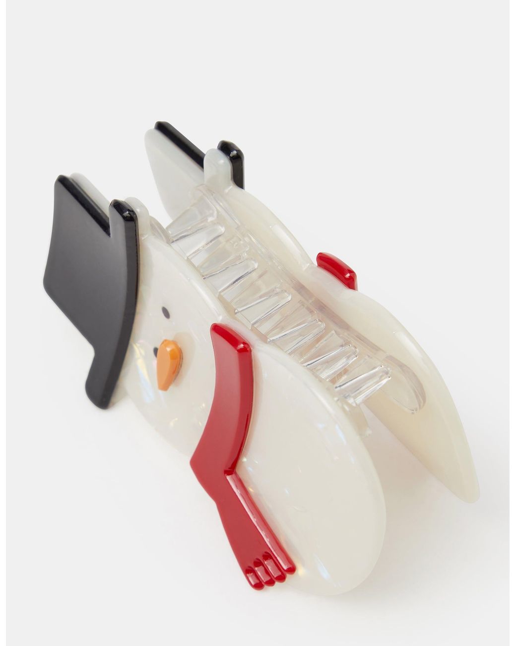 Accessorize Red Christmas Snowman Claw Clip