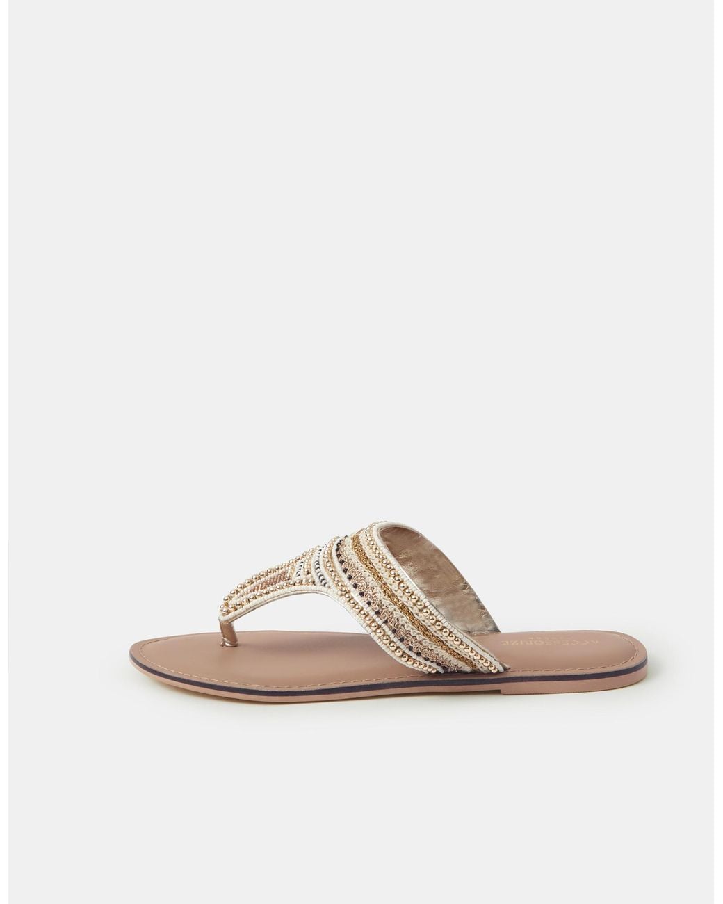 Accessorize Metallic Embellished Flip Flops