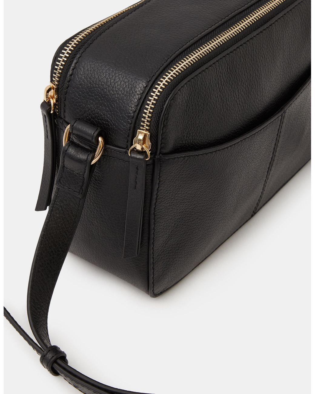 Accessorize Gray Double Zip Leather Camera Bag