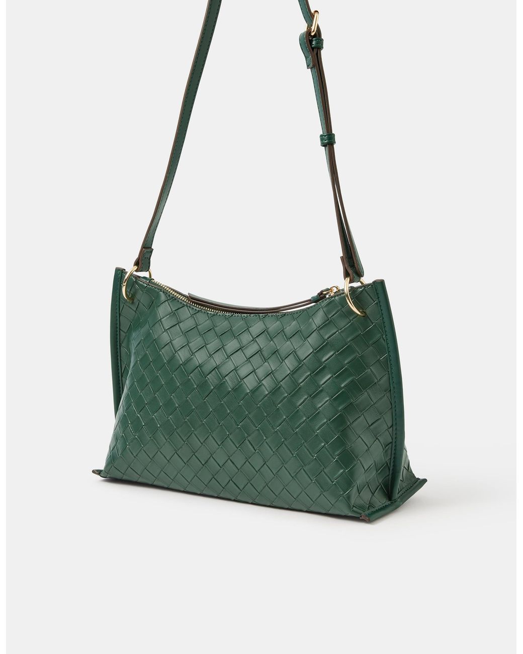 Accessorize Green Woven Crossbody Bag
