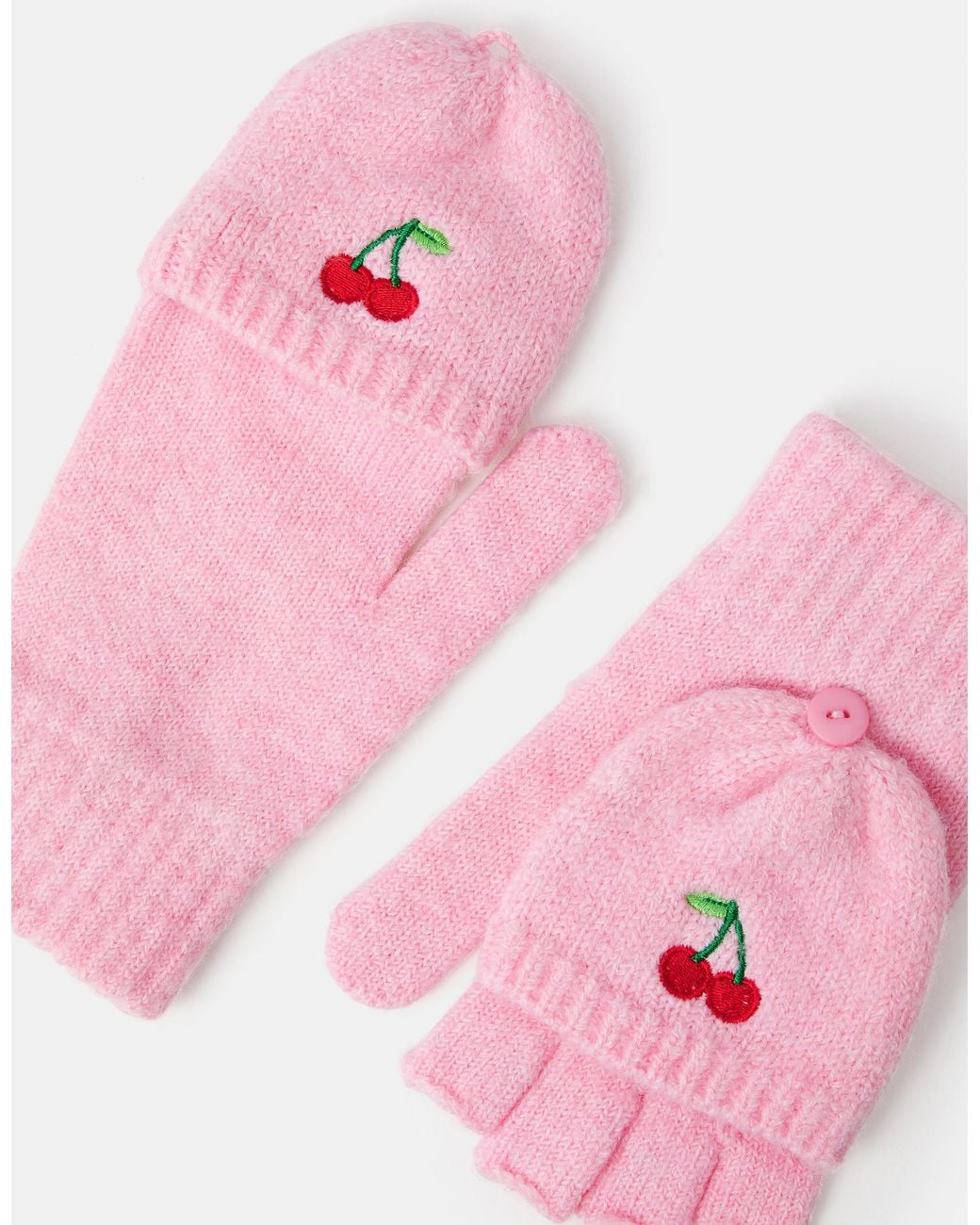 Accessorize Pink Cherry Fingerless Gloves