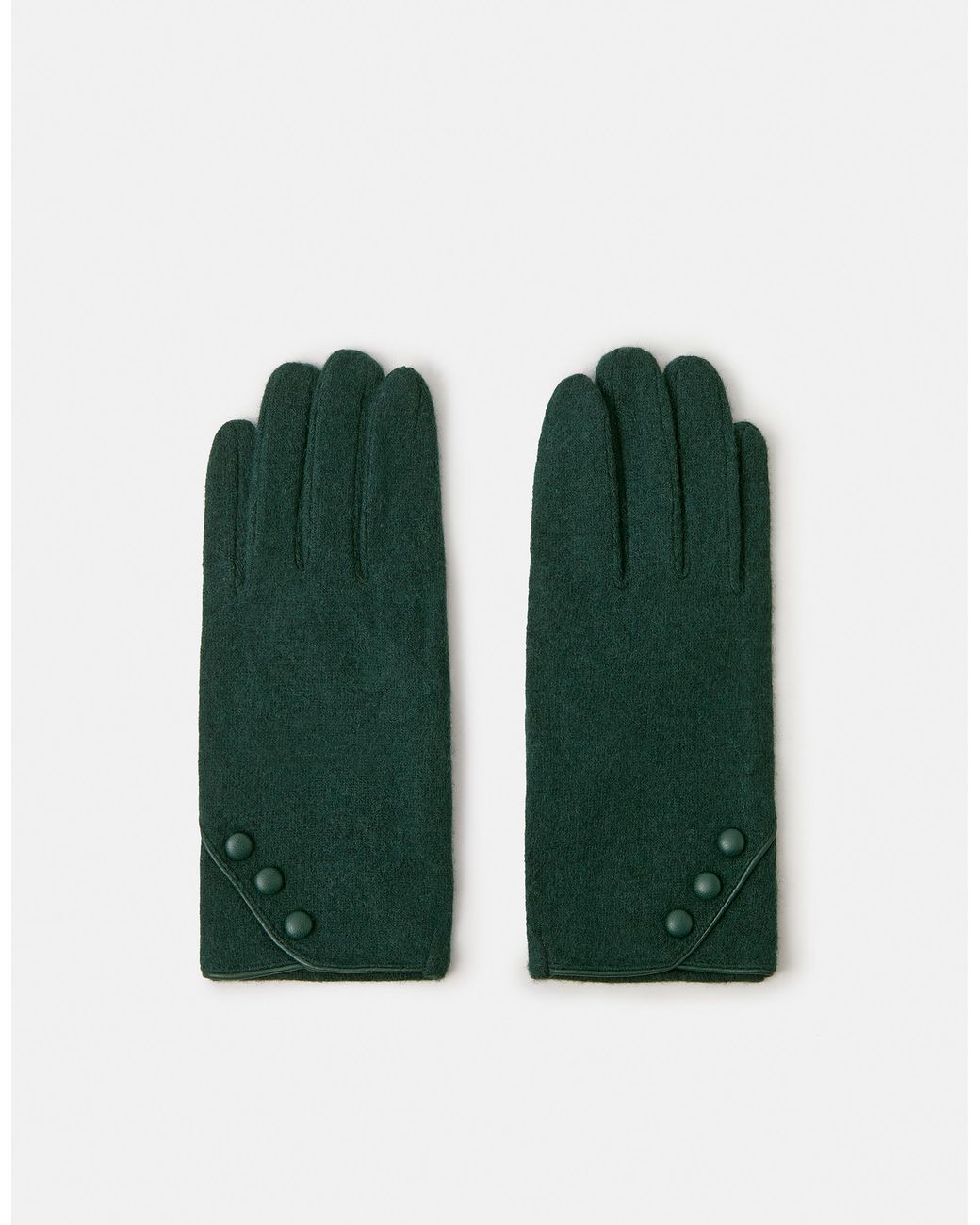 Accessorize Green Plain Wool Gloves