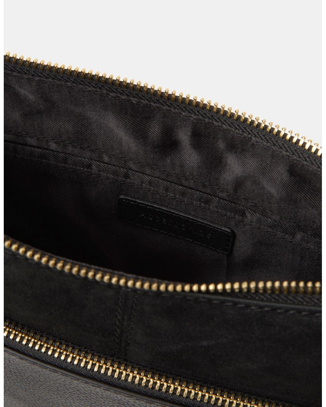 Accessorize Black Leather Messenger Crossbody Bag