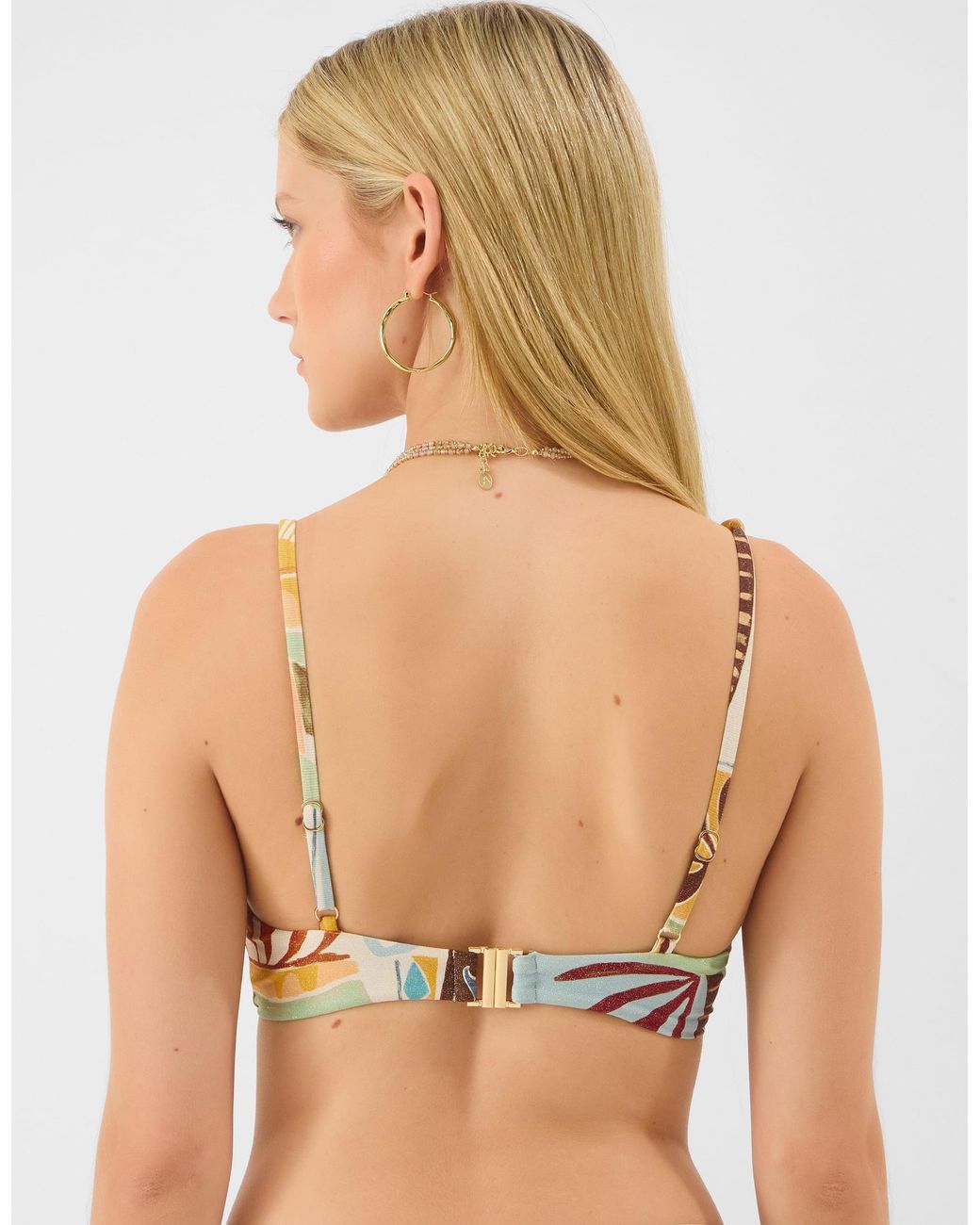 Accessorize Multicolor Abstract Print Bikini Top