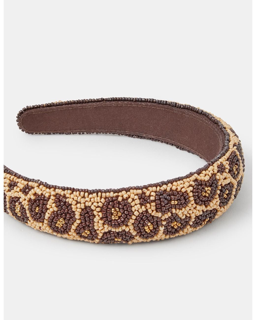 Accessorize Red X Good Manners Beaded Leopard Print Headband