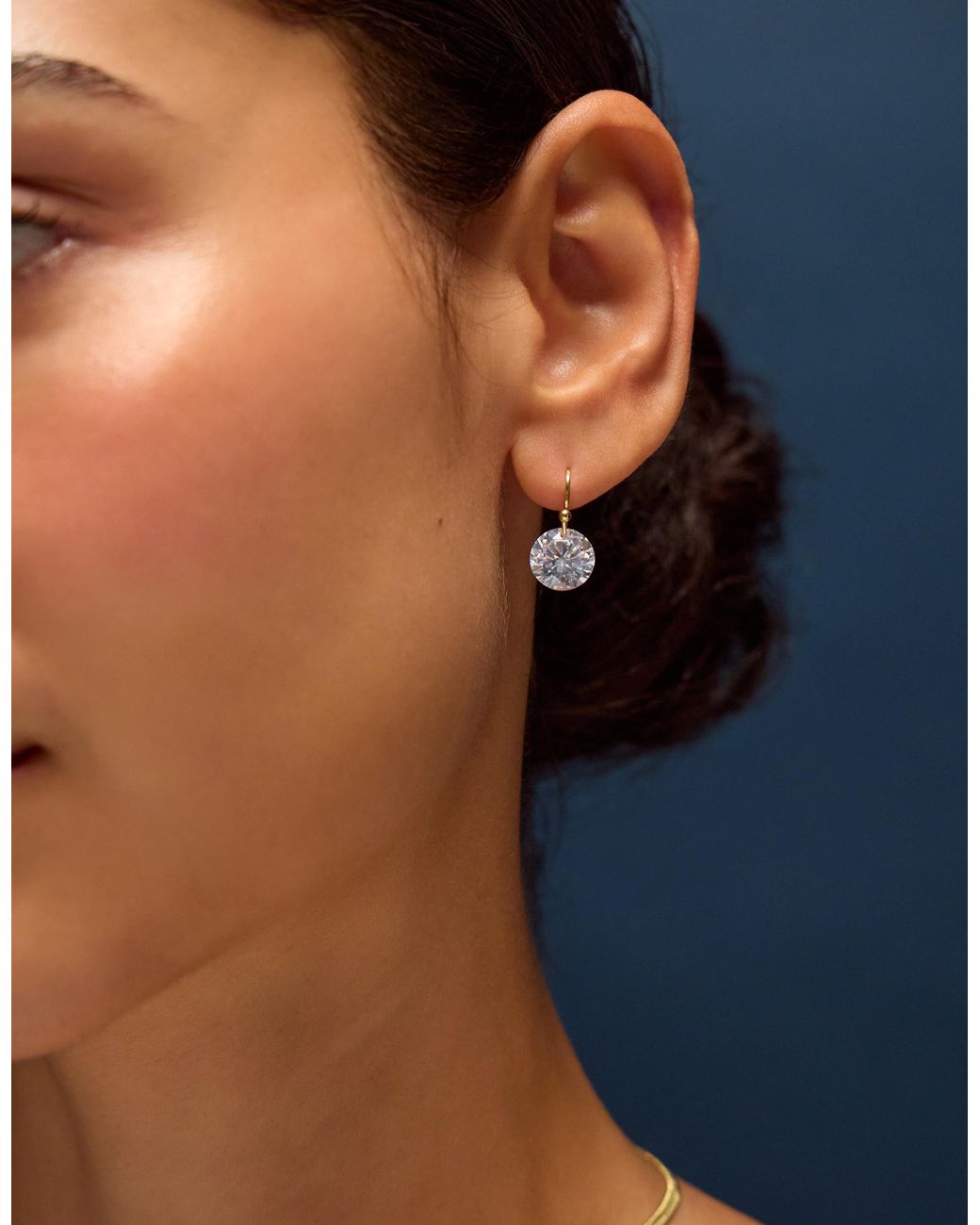 Accessorize Blue 14Ct-Plated Cubic Zirconia Drop Earrings