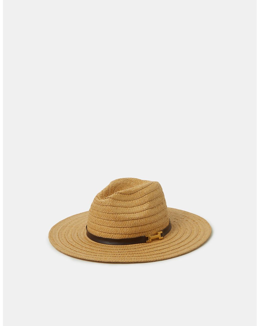 Accessorize Metallic Woven Fedora Hat