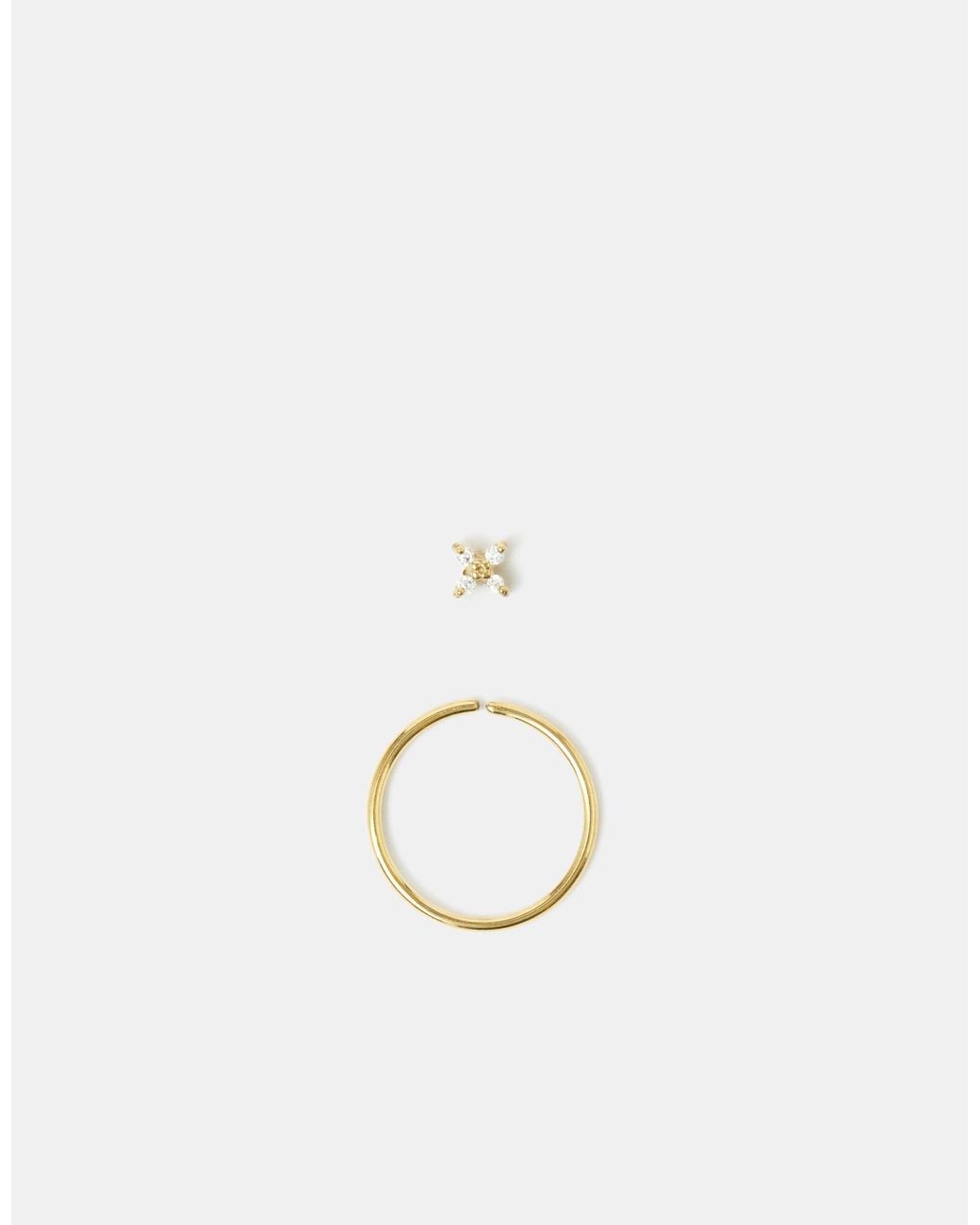 Accessorize Green 2-Pack 14Ct-Coated Surgical Steel Nose Rings